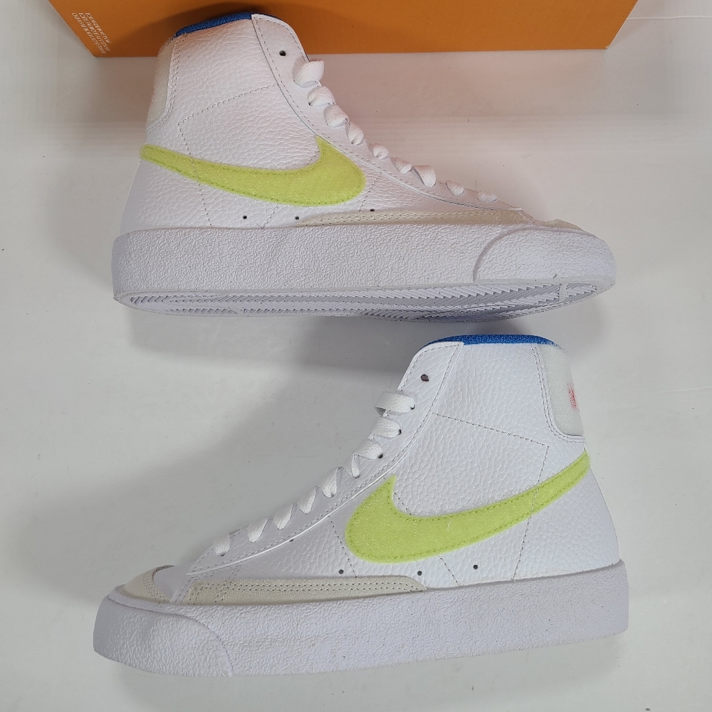 Nike Blazer Mid '77 GS White Lemon Twist Athletic Sneakers Women Size 5.5 - Picture 7 of 12